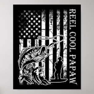 Póster Carrete De Pesca Para Hombres Genial Papaw Bandera