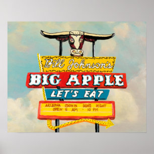 Póster Carretera americana Rótulo restaurante