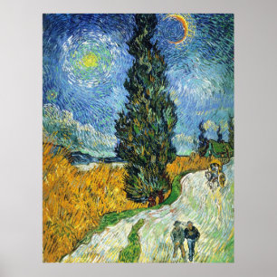 Póster Carretera con cipreses (van Gogh)