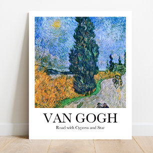 Póster Carretera con Cypress y Star por Vincent van Gogh