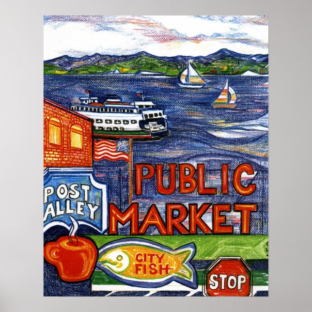 Póster Carretera con ferry (Frente)