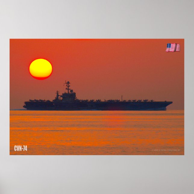 PÓSTER CARRETERA DE AERONAVES DE EE.UU. - CVN-74 (Frente)