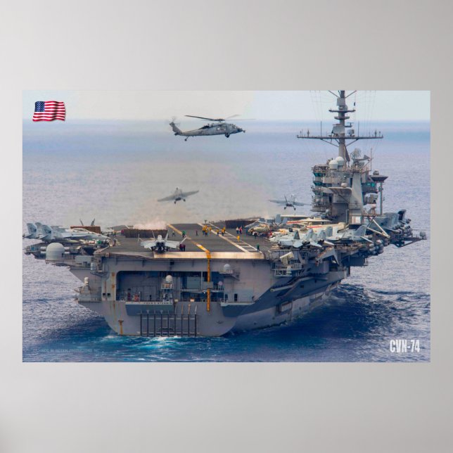 PÓSTER CARRETERA DE AERONAVES DE EE.UU. - CVN-74 (Frente)