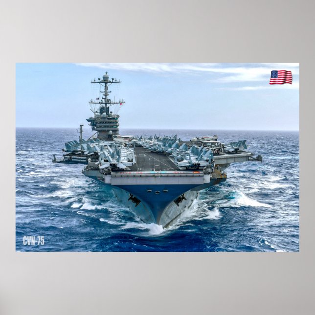 PÓSTER CARRETERA DE AERONAVES DE EE.UU. - CVN-75 (Frente)