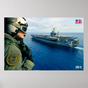 PÓSTER CARRETERA DE AERONAVES DE EE.UU. - CVN-75