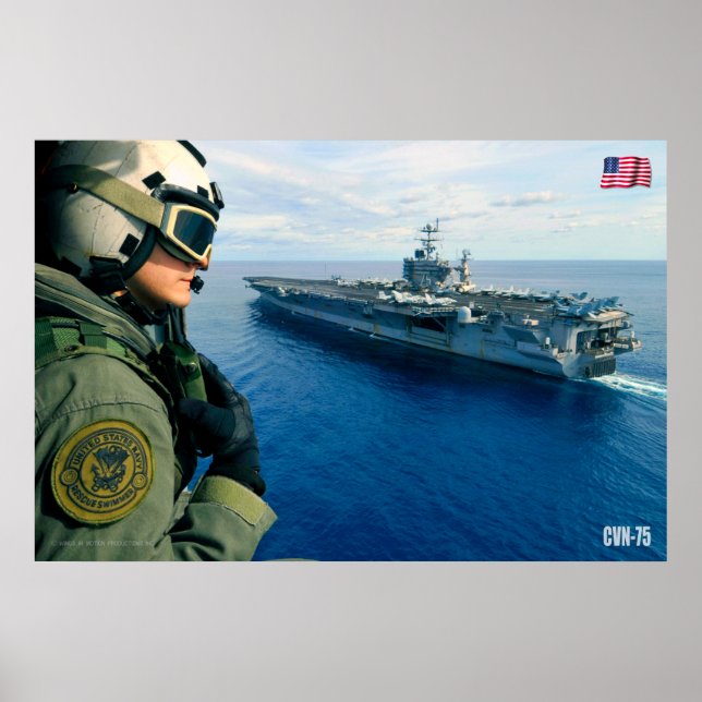PÓSTER CARRETERA DE AERONAVES DE EE.UU. - CVN-75 (Frente)