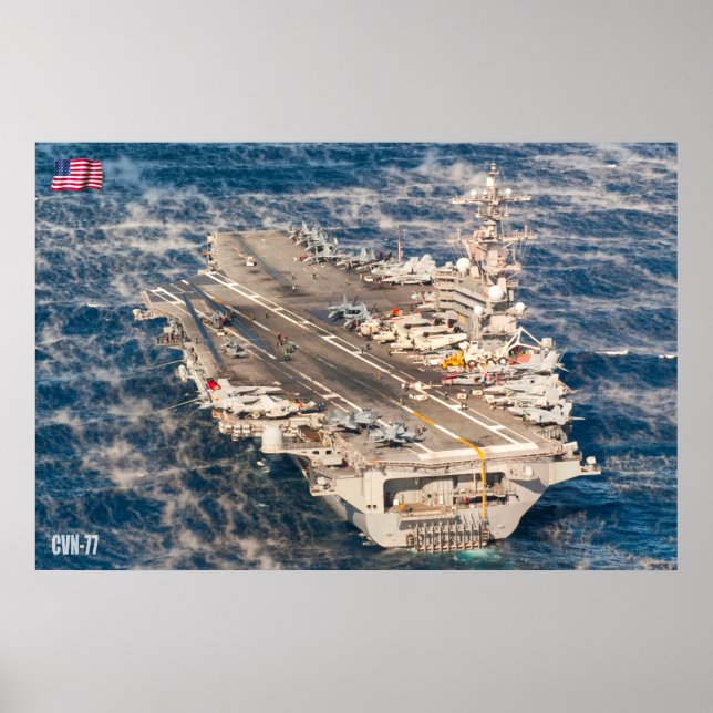 PÓSTER CARRETERA DE AERONAVES DE EE.UU. - CVN-77 (Frente)