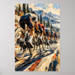 Póster Carretera de Montaña Pelotón de Ciclismo Expressiv