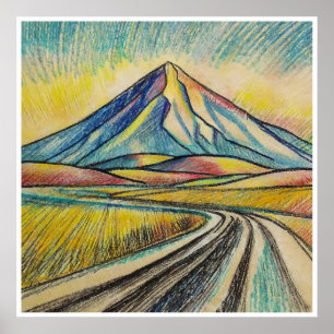 Póster Carretera del desierto - Imágenes de archivo