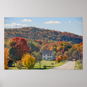 Póster Carretera del País de Nueva York en Otoño