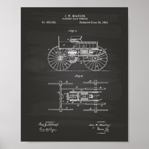 Póster Carretera Eléctrica 1893 Patent Art Chalkboard