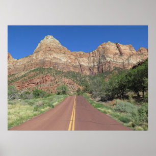 Póster Carretera en el Parque Nacional de Zion, EE.UU.