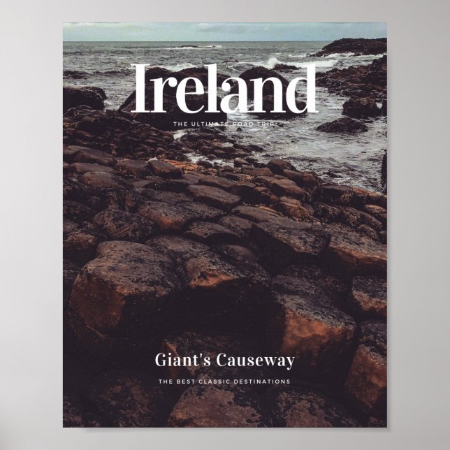 Póster Carretera Gigante de Irlanda - Hermoso acantilado (Frente)