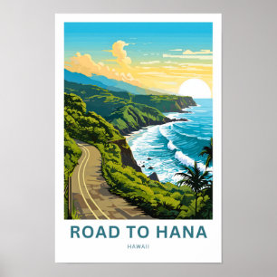 Póster Carretera hacia la impresora Hana Hawaii