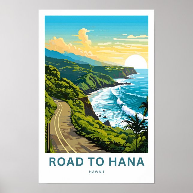Póster Carretera hacia la impresora Hana Hawaii (Frente)