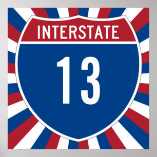Póster Carretera Interestatal 13