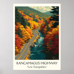 Póster Carretera Kancamagus NH Paseo de Otoño