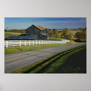 Póster Carretera rural a través de la región de Bluegrass