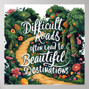 Póster Carretera y destino difíciles