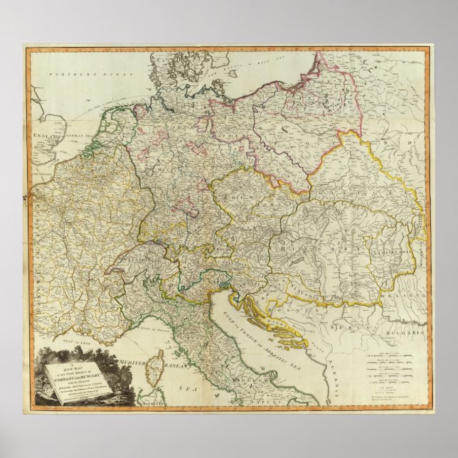 Póster Carreteras Alemania, Hungría (Frente)