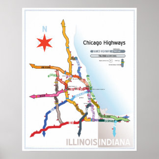 Póster Carreteras de Chicago