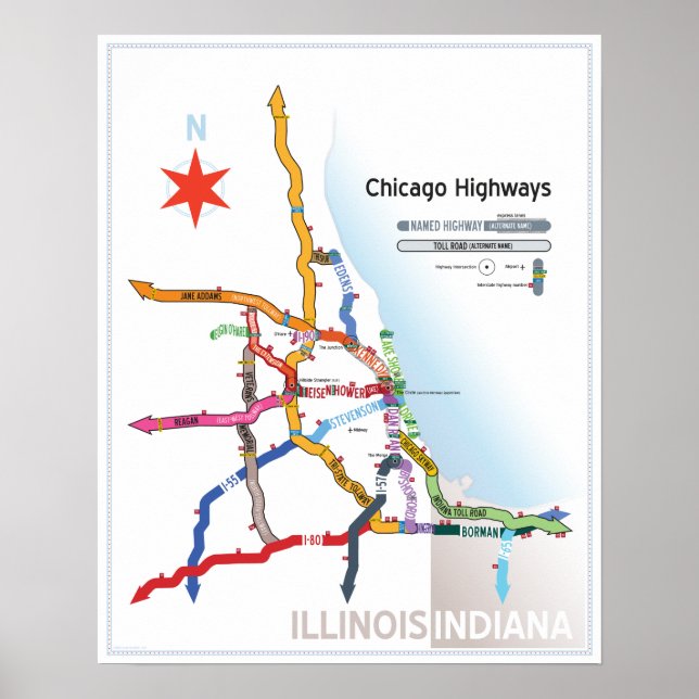 Póster Carreteras de Chicago (Frente)