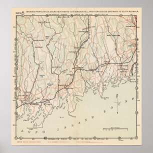 Póster Carreteras en bicicleta en Nueva York y Conneticut