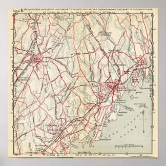 Póster Carreteras para bicicletas en Nueva York y Conneti