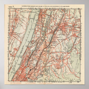 Póster Carreteras para bicicletas en Nueva York y Conneti