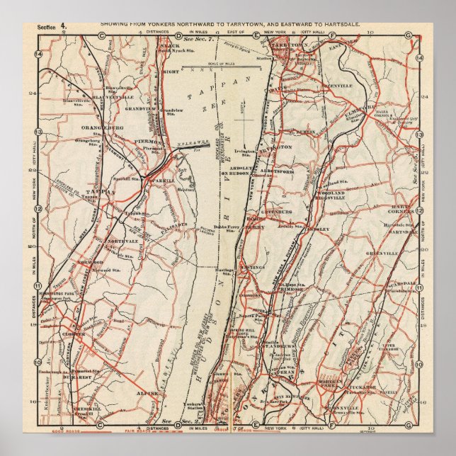 Póster Carreteras para bicicletas en Nueva York y Conneti (Frente)