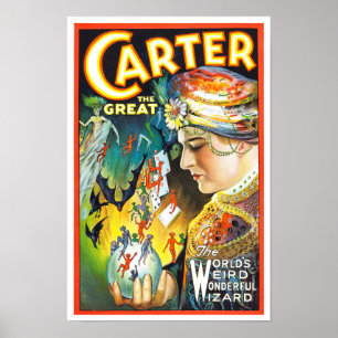 Póster Carretero el Great, 1927. Mago del vintage
