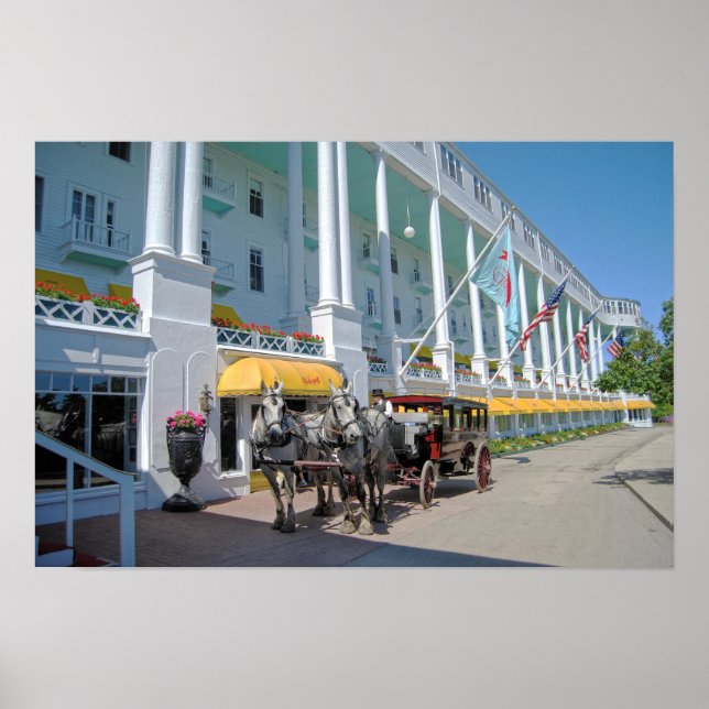 Póster Carriage, Grand Hotel, Isla Mackinac (Frente)
