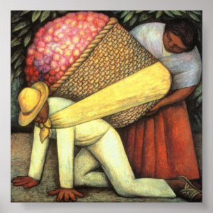 Póster Carrier de flores - Diego Rivera