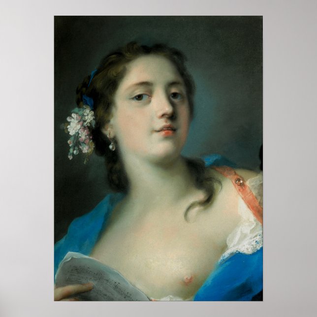 Póster Carriera - Cantante Faustina Bordoni Con Partitura (Frente)