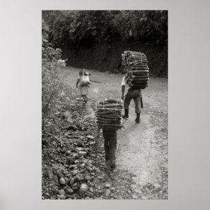 Póster Carriles de madera, Guatemala