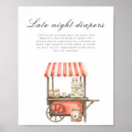 Póster Carrito de café - Juego de pañales de noche