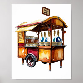 Póster Carrito de ramen vintage