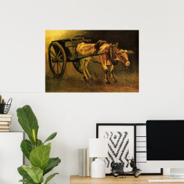 Póster Carro con ox rojo y blanco de Vincent van Gogh