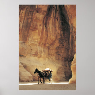 Póster Carro de caballo en la garganta estrecha (Siq), Pe