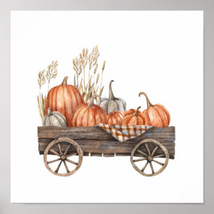 Póster Carro de calabaza vintage