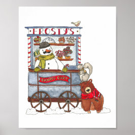 Póster Carro de caramelo de Frosty - muñeco de nieve de f