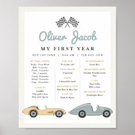 Póster Carro de carreras MAVERICK Retro Pastel Primer año