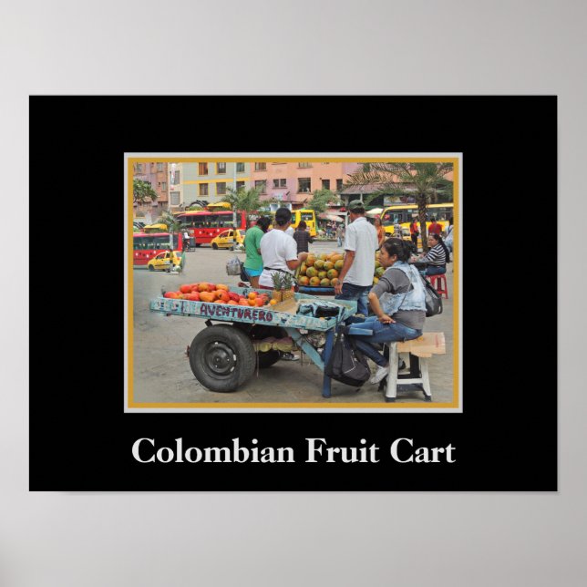 Póster Carro de fruta colombiano (Frente)