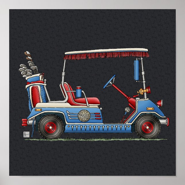 Póster Carro de golf Cute (Frente)