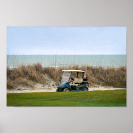 Póster Carro de golf en el 18º hoyo, isla de Kiawah