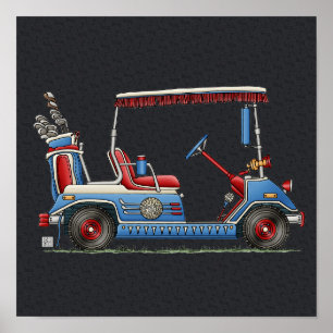 Póster Carro de golf lindo