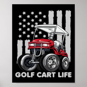 Póster Carro De Golf Vida Gracioso Carro De Golf Con Band