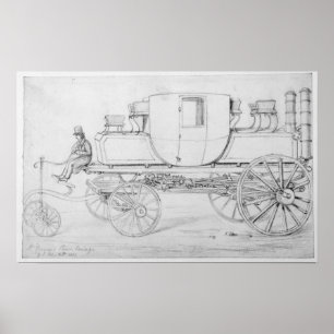 Póster Carro del vapor de la camilla, 1827