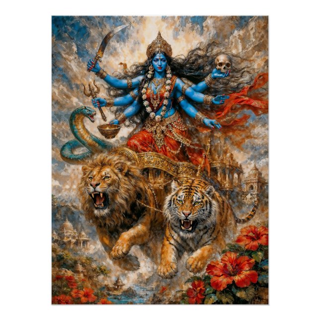 Póster Carro divino de Kali (Anverso)