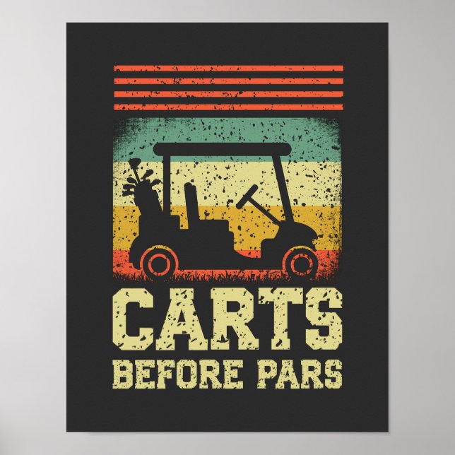 Póster Carros antes de paros | Gracioso Golf (Frente)